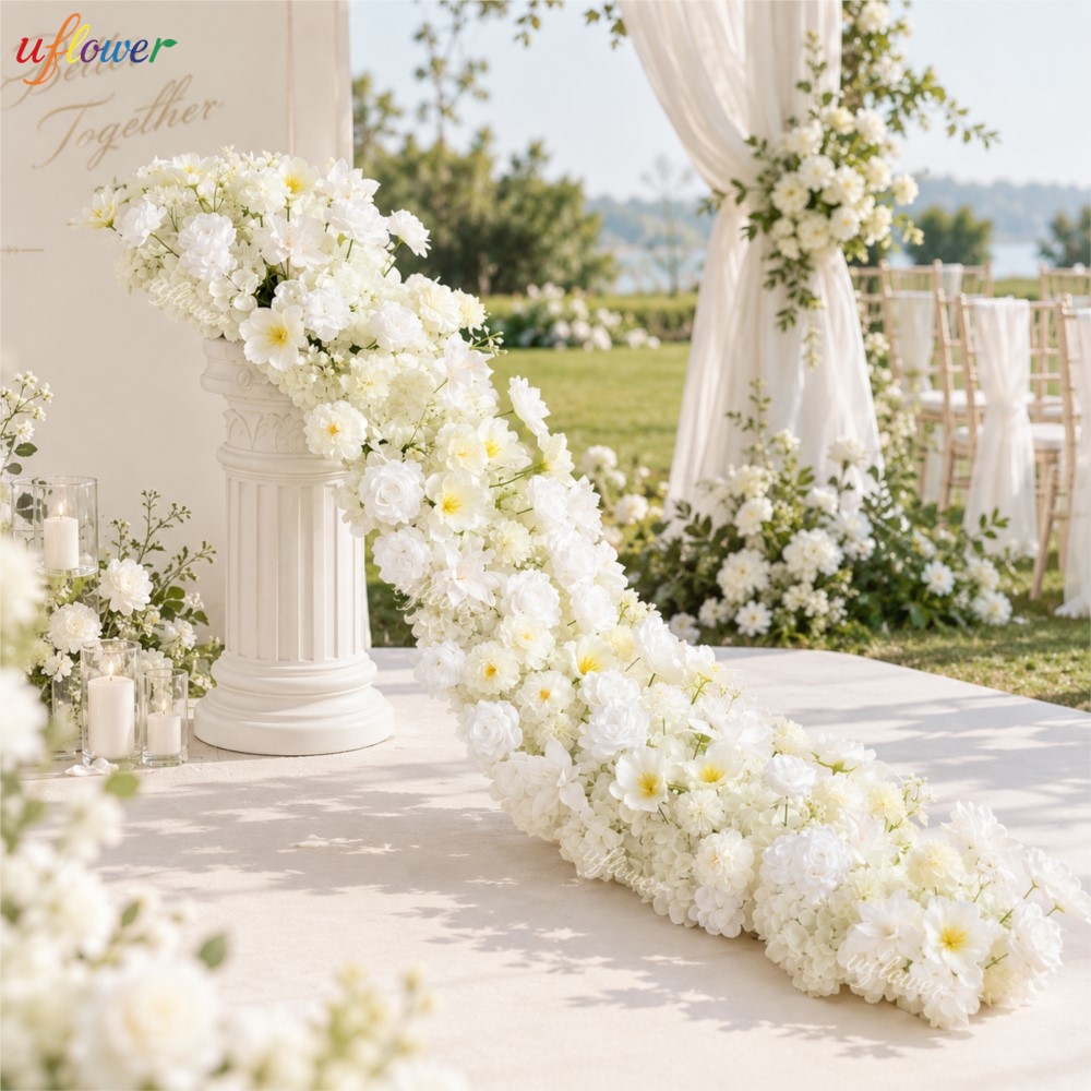 Table Runner - Uflower – sztuczna girlanda z białych