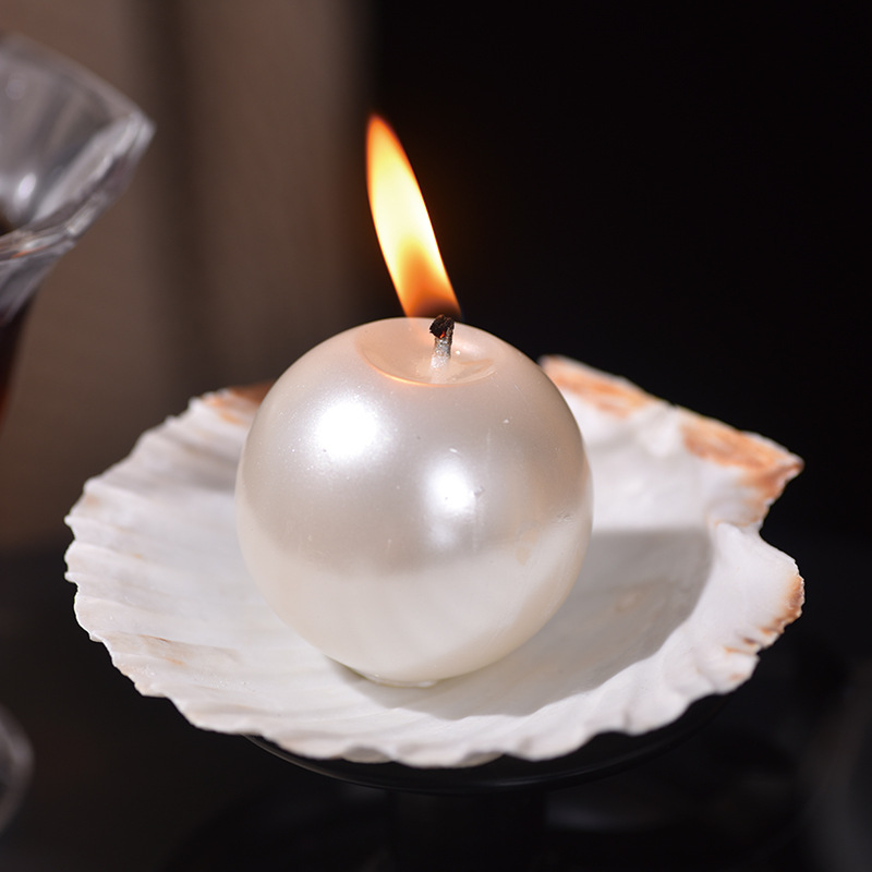 Candle Holder Decor - Eleganckie świece z perłowymi kulkami i