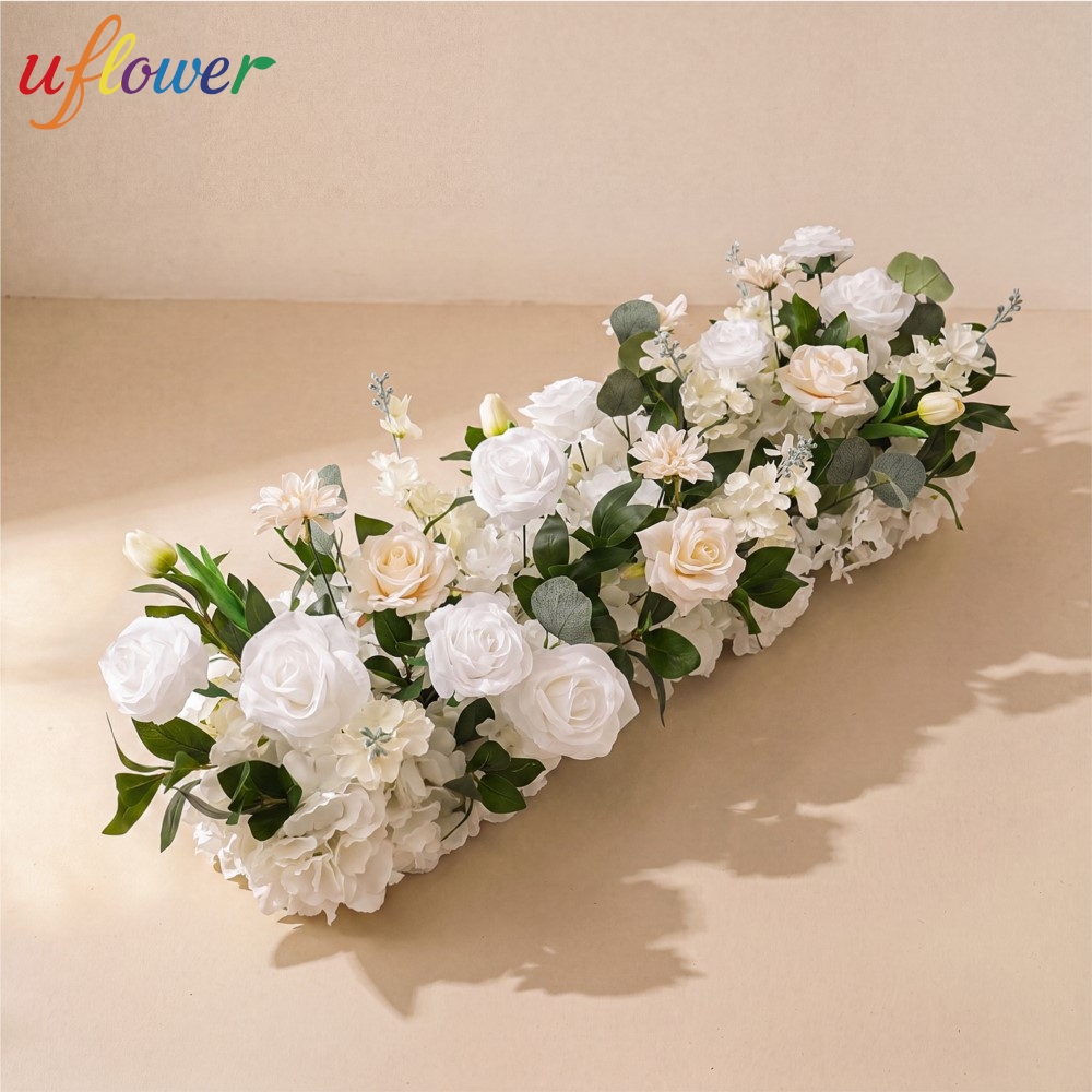 Table Runner - Uflower Róża Zielona Girlanda Kwiatowa Długa